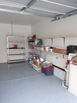 Garage organization and shelving installation.