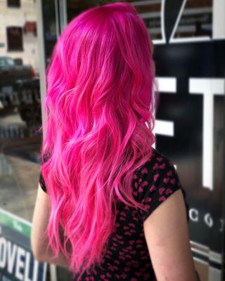 Hot pink hair