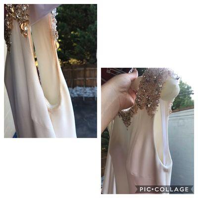 Wedding gown before and after.