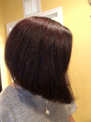 Color Inverted Bob Style Cut