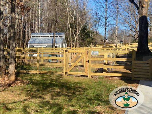 4 Board Wood Fencing