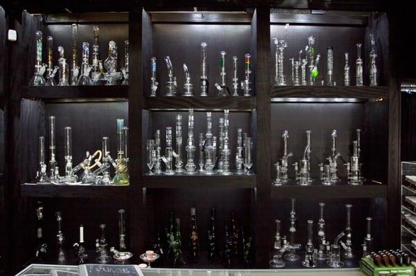 part of our wall of glass.PHX, 5150, govermint, boom felazi, syn, grav labs, pulse, tsunami, zob, medicali, m&m tech, ben wilson