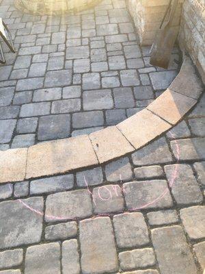 Another patch of sinking pavers. These we like this when installed, just getting worse now