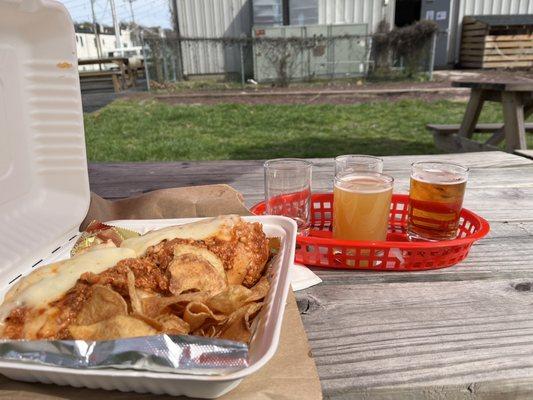 Chicken cheesesteak with chips. Wonderful!!