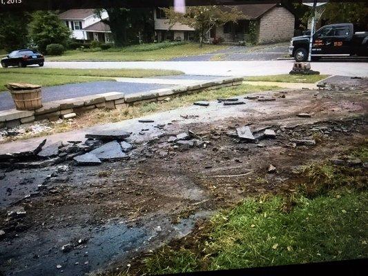 Removal of asphalt driveway