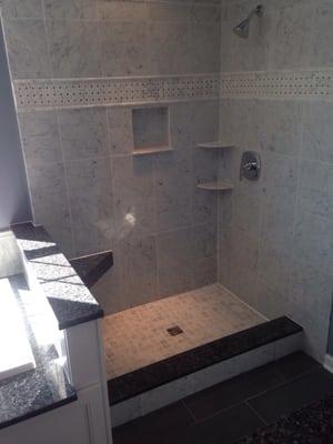 The shower all marble