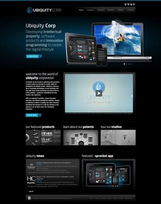 A brand new website for Ubiquity Corporation to support their high tech patents.