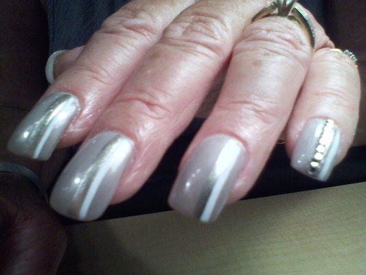 Acrylic nails with hand painted shading