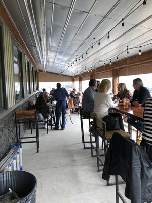 Covered patio with heaters