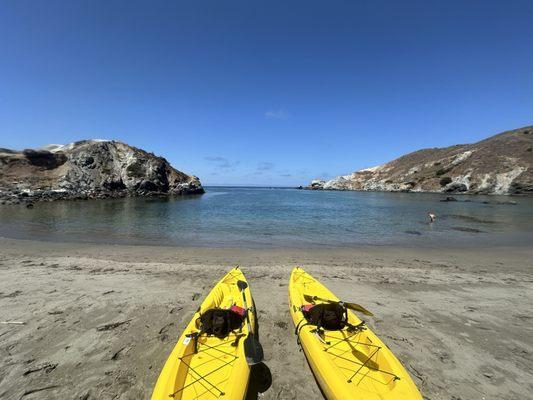 Little harbor with kayaks