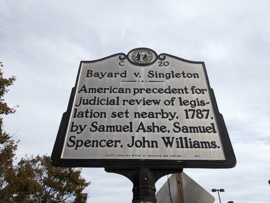 Bayard v Singleton Historical Marker, New Bern