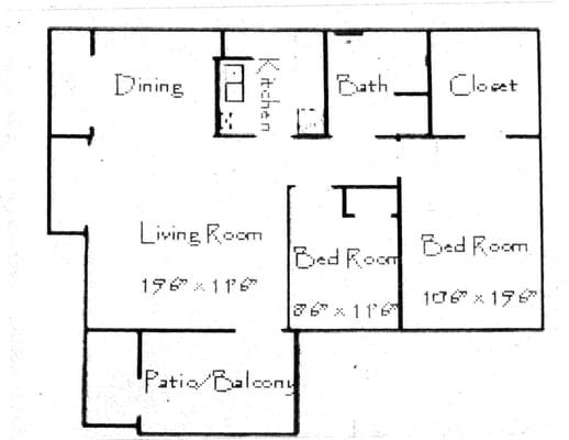 spacious 2 bdrm lay out