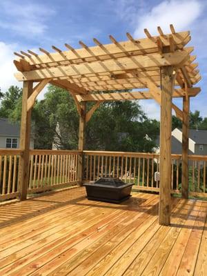 Huntersville, NC deck with pergola.