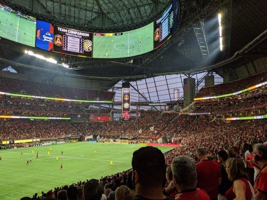 Atlanta United vs. Columbus Crew. 9/14/2019. View from Section 115, Row 38, Seat 11.