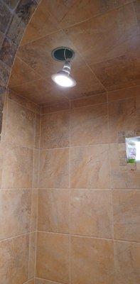 Hanging lights in shower