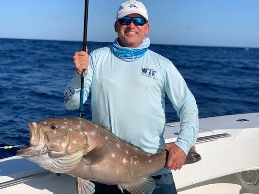 Snowy Grouper caught on Saint Somewhere Charters