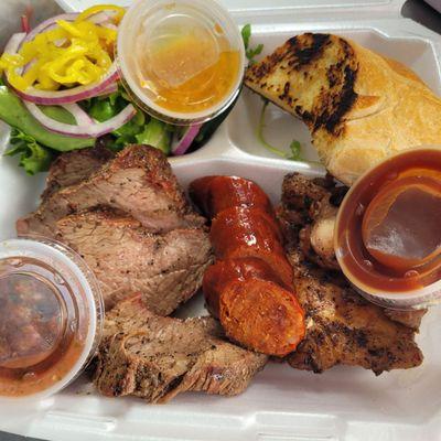 Santa Maria BBQ Tri-Tip, Chicken & Linguica Combo Plate