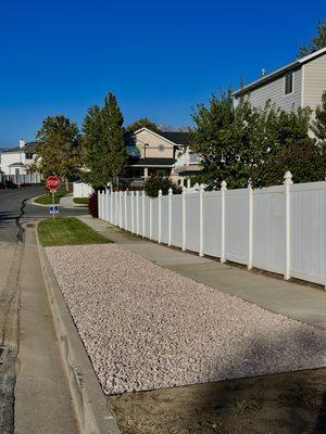 Park strip with new rocks