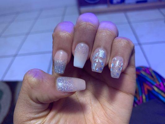 My acrylics! Only $55, even with the designs!