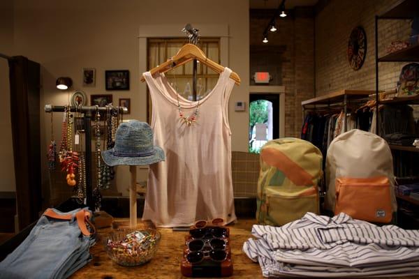 From Krochet Kids to Hershel, Frances Jaye offers a wide variety of women's apparel, accessories and bags.