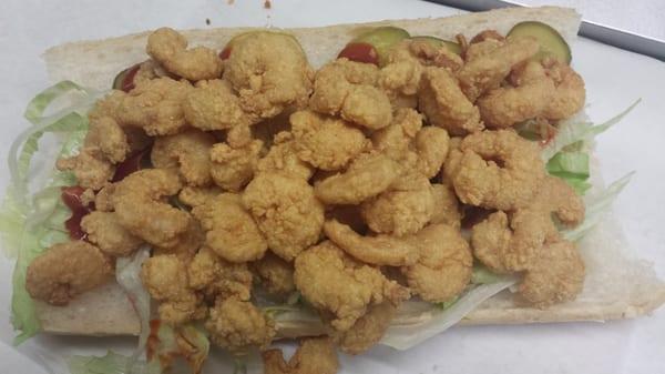 This is a must try overflowing shrimp poboy for only $7.99!!