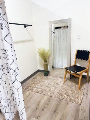 We have three large fitting rooms!