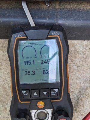 AC gauge showing low coolant