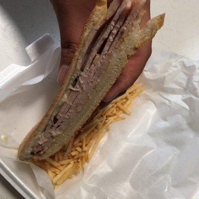 The Cuban sandwich $8 but so worth it!