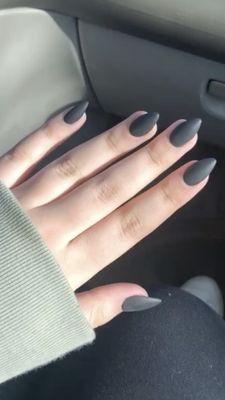 Matte black acrylic nails