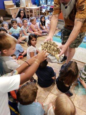 Frankie enjoying the Reptile Show at Lollipop Learning Center!