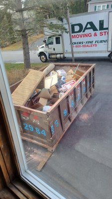 Filled a truck, put stuff in the dumpster.