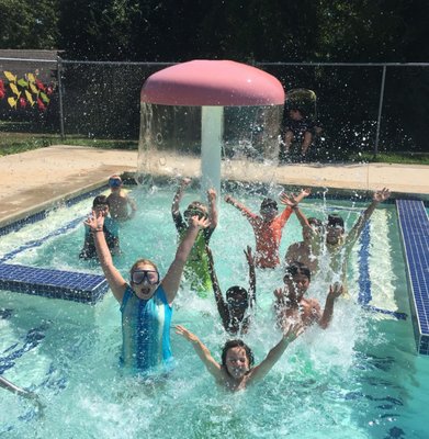 The day campers love to play in the mushroom area - there are always lifeguards on duty.