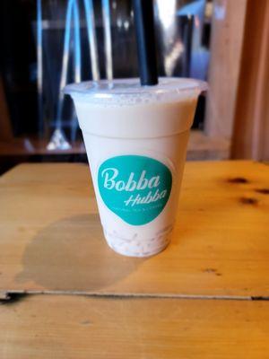 Classic Bubble Tea: Oolong, lactaid, lychee jelly (first topping free.) Delicious. $4.95