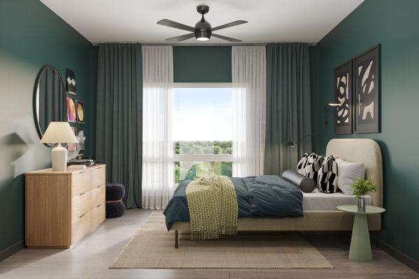 bright and open bedroom