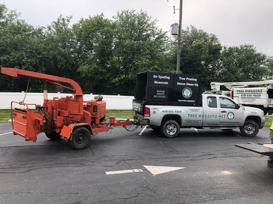 Another truck with Tree Huggerz first Chipper (out of 3) on the back