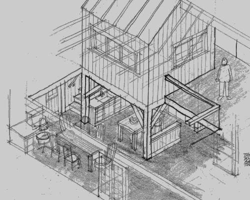 Laytonville straw bale sketch interior