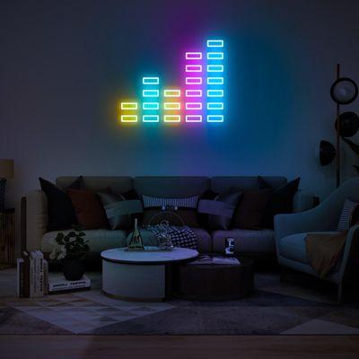 This cool neon sign is perfect for any game room, bar, or music studio.