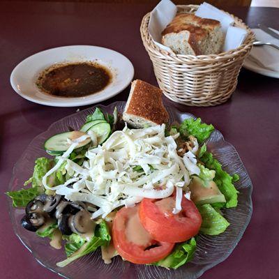 Salad and bread