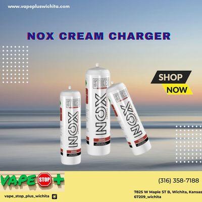 Discover the convenience of Nox cream chargers at Vape Stop Plus in Wichita, Kansas.