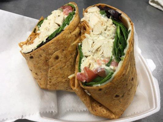 Chicken salad on tomato wrap