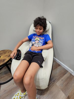 My son loves their massage chairs