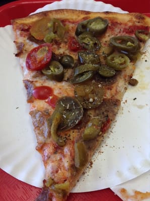 Pizza w/ Sausage & Hot Peppers