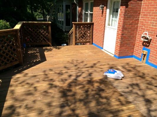 Deck wash an stain