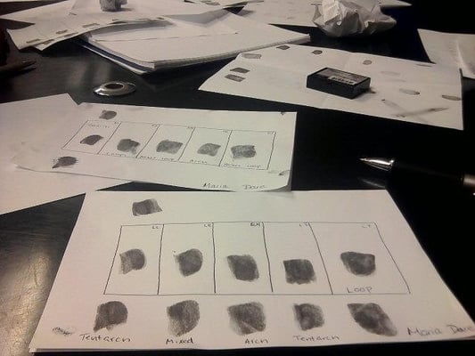 Playing police office in forensics science. By far the coolest class at Middlesex to take!