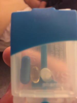 Pill bottle found under my sheets with pills still inside.