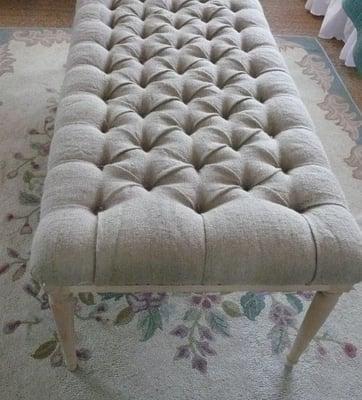 reupholstered Tufted Bench