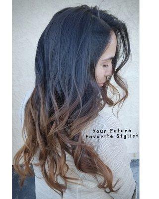 Subtly blended balayombre. The lowest maintenance color service money can buy.