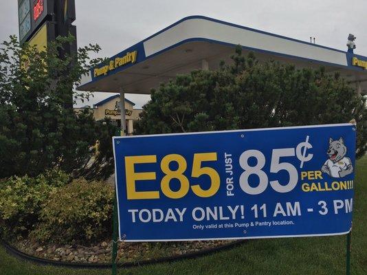 E85 for 85 cents/gallon! 9/03/16