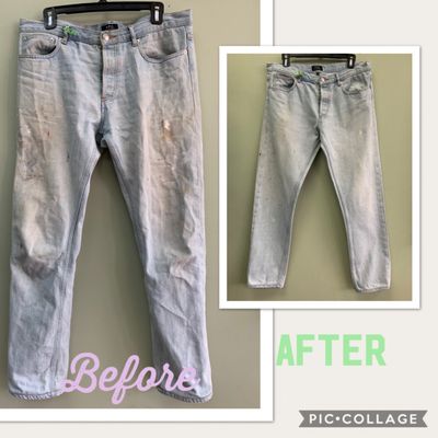 Jeans with tough stains