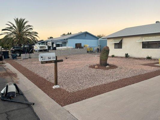 New stone landscape installation